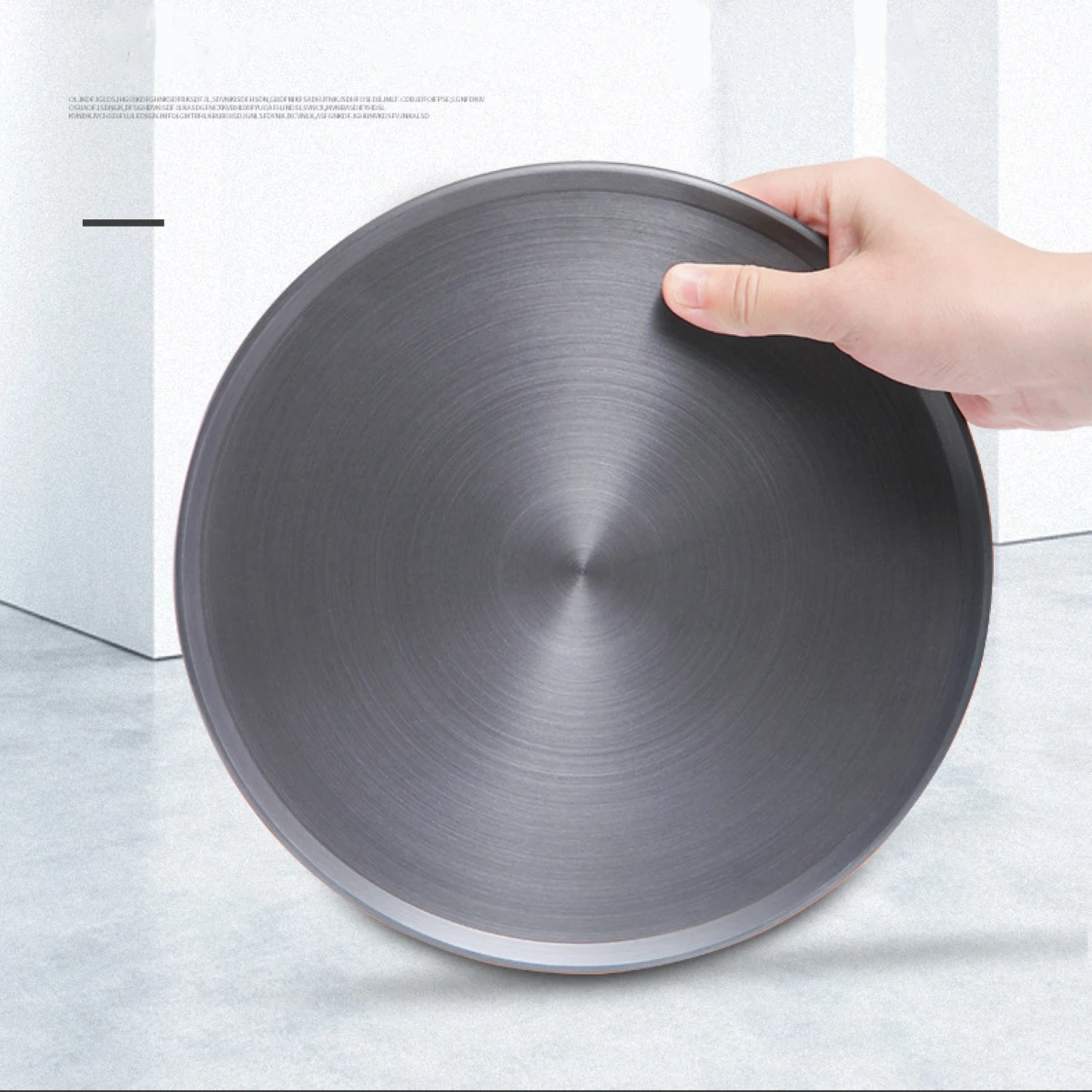 Aluminum quick-thaw plate multifunctional round rapid heat-conducting plate anti-burning black heat-conducting plate
