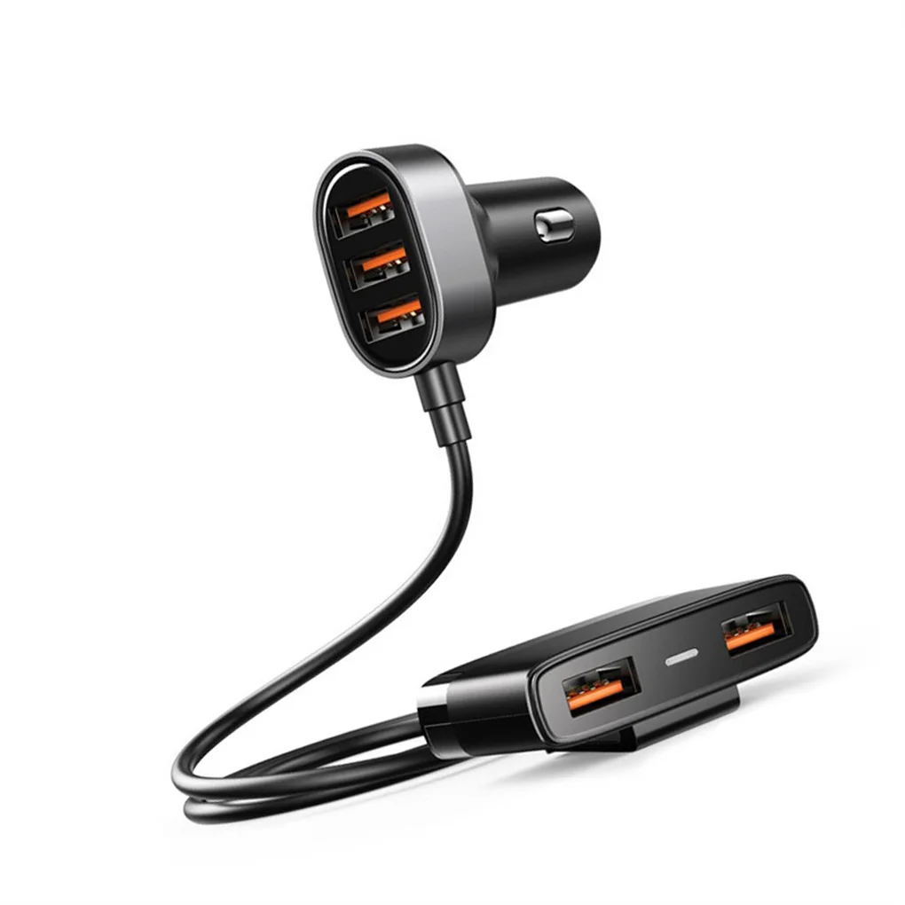 

Usb Type C Car Charger 5-port Multi-functional Fast Charging Adapter Compatible For Ios Android Cell Phone