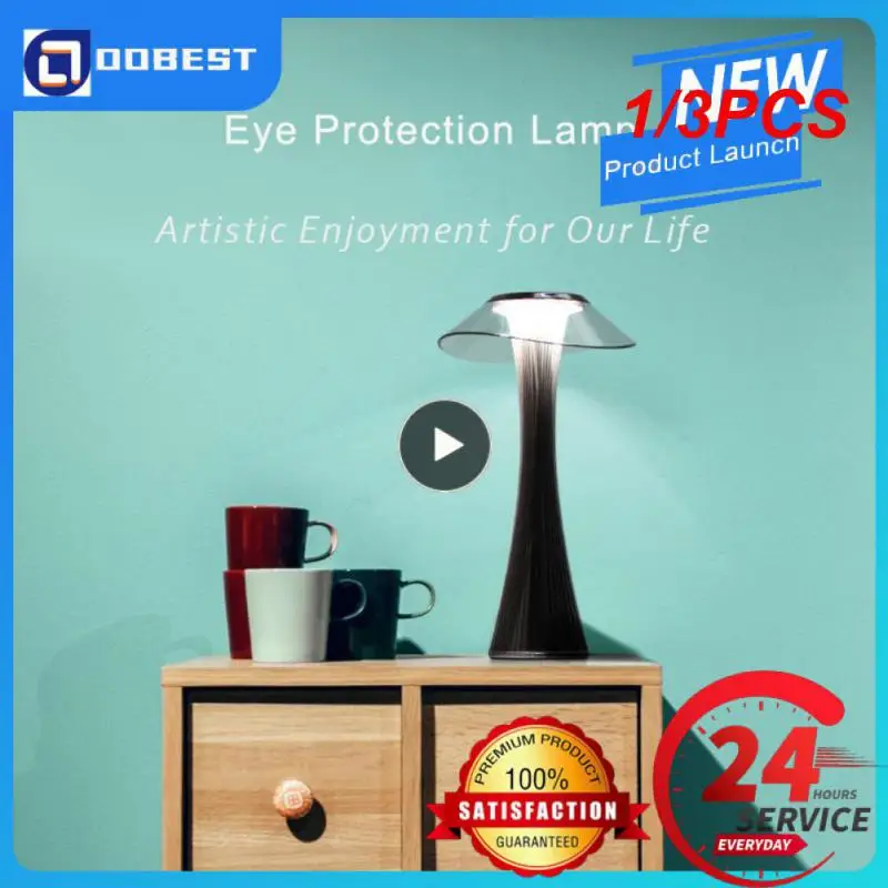 

1/3PCS Nordic led Table lamp 3-step dimmable bedroom bedside USB Wireless charger smart touch switch decorative crystal