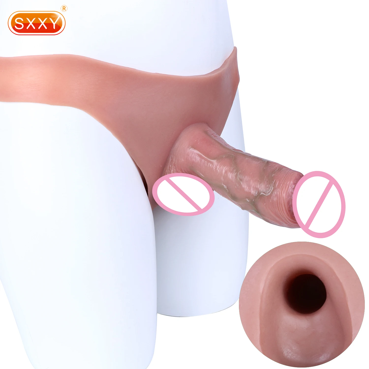 SXXY Силиконовые Реалистичные полые фаллоимитаторы трусики для мужчин гей-мода