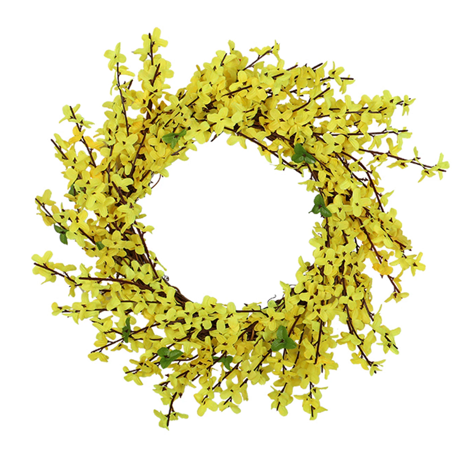

Украшение для дома 17 дюймов, искусственный цветочный венок Forsythia для свадьбы, вечевечерние, гостиной, дома и улицы, весна-лето