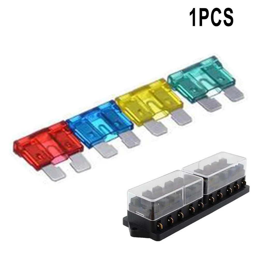 

10Way Fuse Box For Standard Blade Fuses Holder ATO / Block 12v Or 24v Car Or HGV Black High Quality 10 Channels Fuse Box