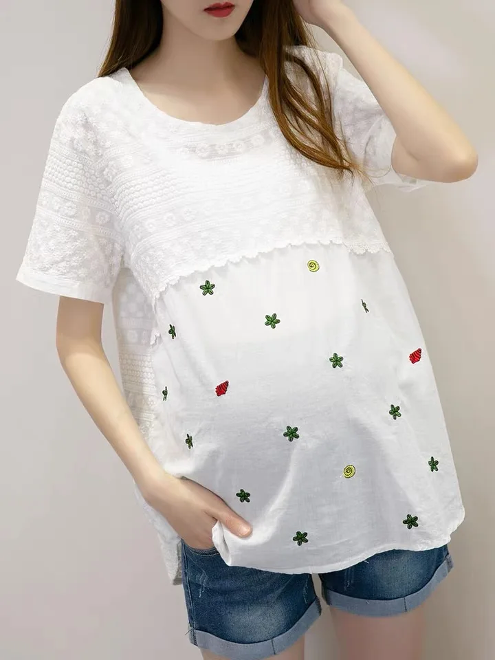 

Весна 2022 рубашка с коротким рукавом для беременных большого размера dress2022