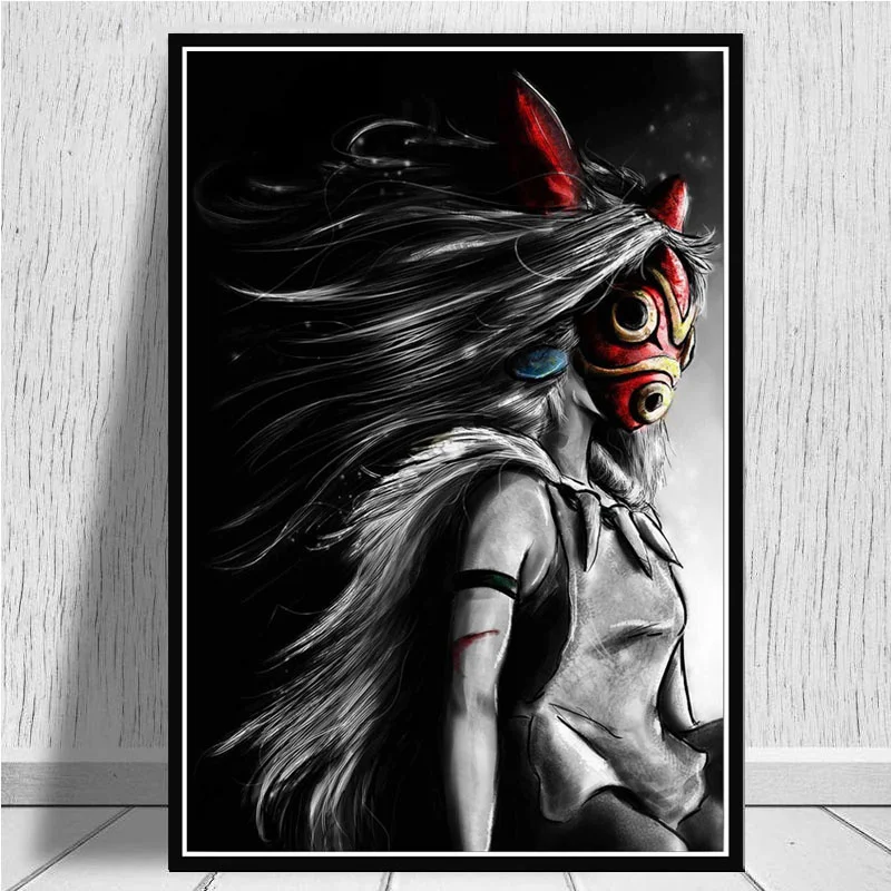 

Princess Mononoke Movie Japan Anime Print Art Canvas Poster For Living Room Decor Home Wall Picture