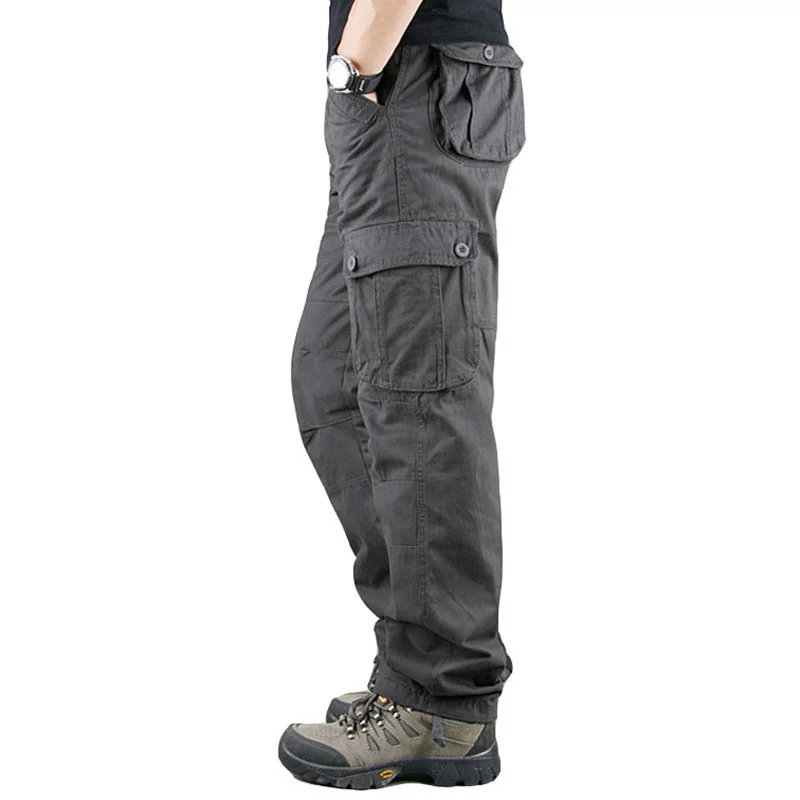 

Весна-Осень 2023, мешковатые брюки, мужские прямые брюки с несколькими карманами, повседневные мужские армейские брюки, большие размеры