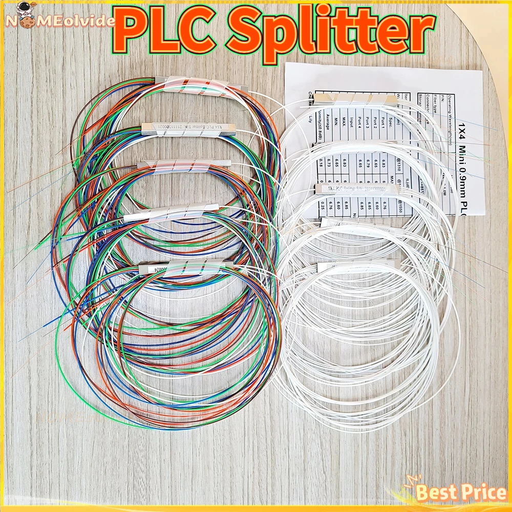 10pcs/lot 1x2 1x4 1x8 1x16 without connector cable fiber opt