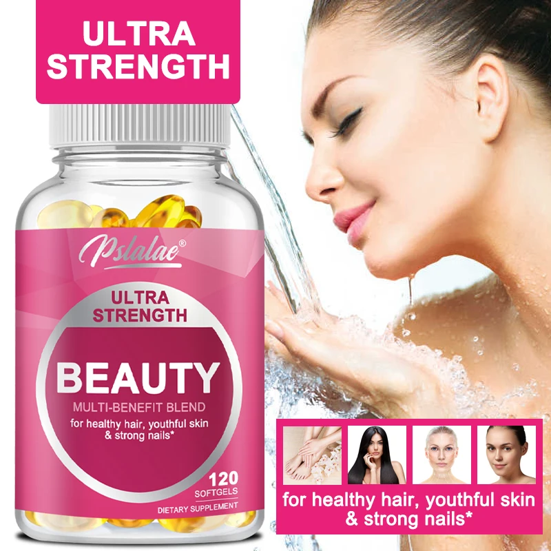 

Beauty Support Capsules with Vitamins, Minerals, Biotin and Collagen, Supplement for Hair, Skin and Nails