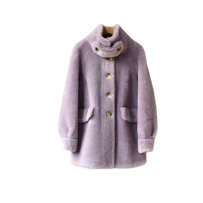 Sheep Shearing Coat Women's Full Wool Fur Real Wool Coat Winter Thickening Warm Coat