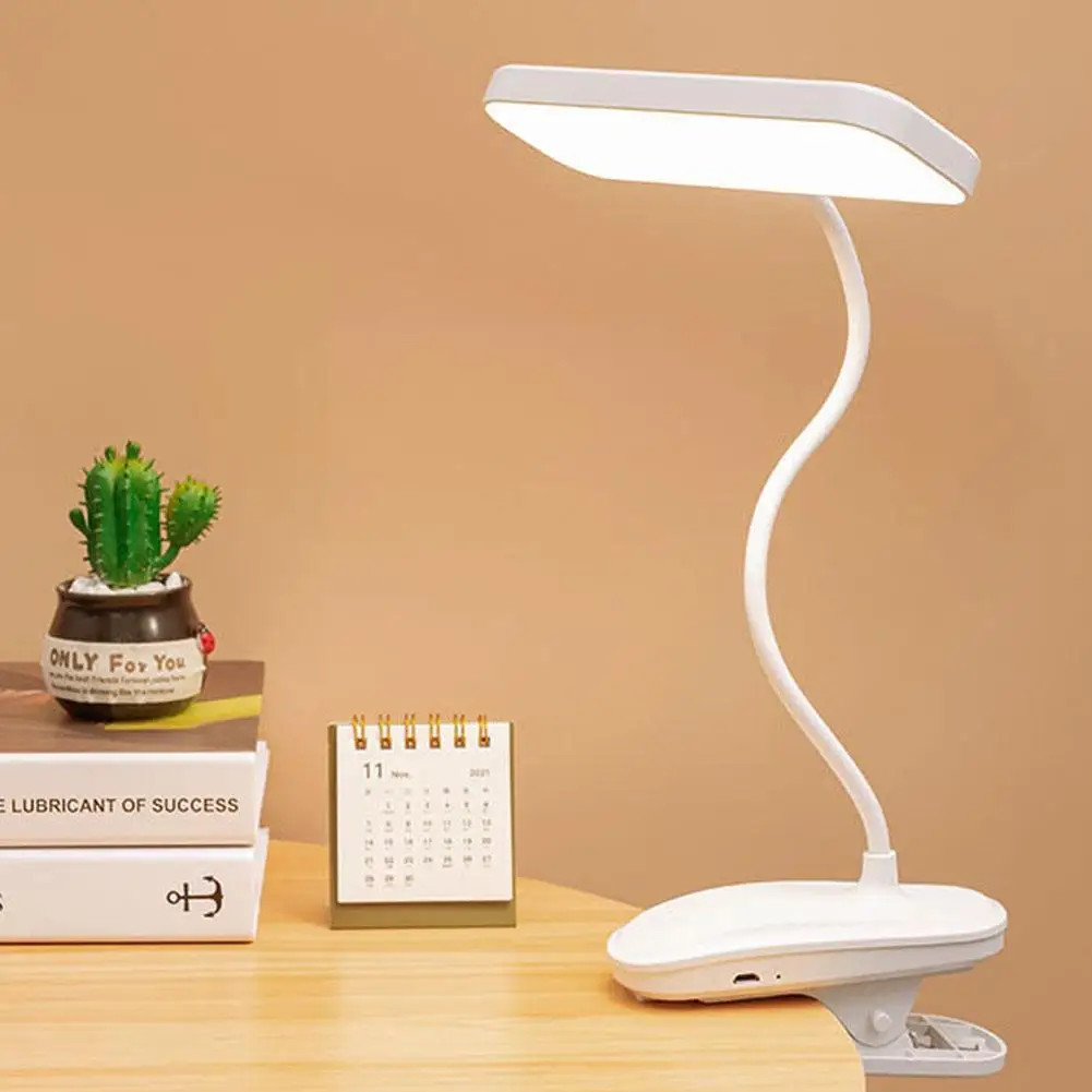 

Table Lamp With Clip 360° Flexible Stepless Dimming Led Desk Lamp Rechargeable Bedside Night Light For Study Reading Office L2J8