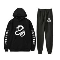 anime snake winter hoodie sets men tracksuit casual hoodies sweatshirtsweatpants 2 piece set male pullover streetwear clothes
