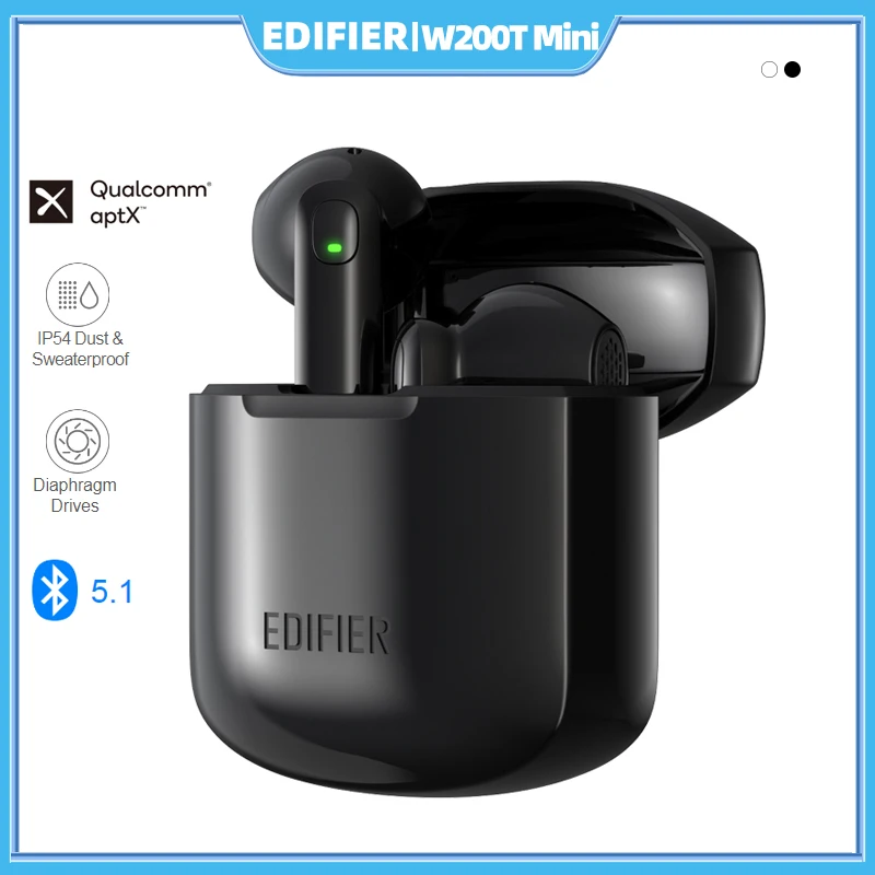 

EDIFIER W200T Mini Ture Wireless Bluetooth V5.1 Earphone 13mm Driver Unit Audio Coding Support aptX, SBC