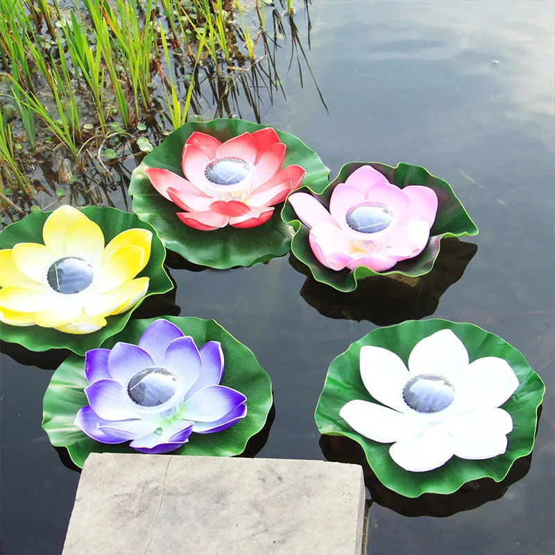 

Solar Flower Light Artificial Floating Lotus Underwater Light Solar Pool Light Outdoor Night Lamp Garden Pond Pool Accessories