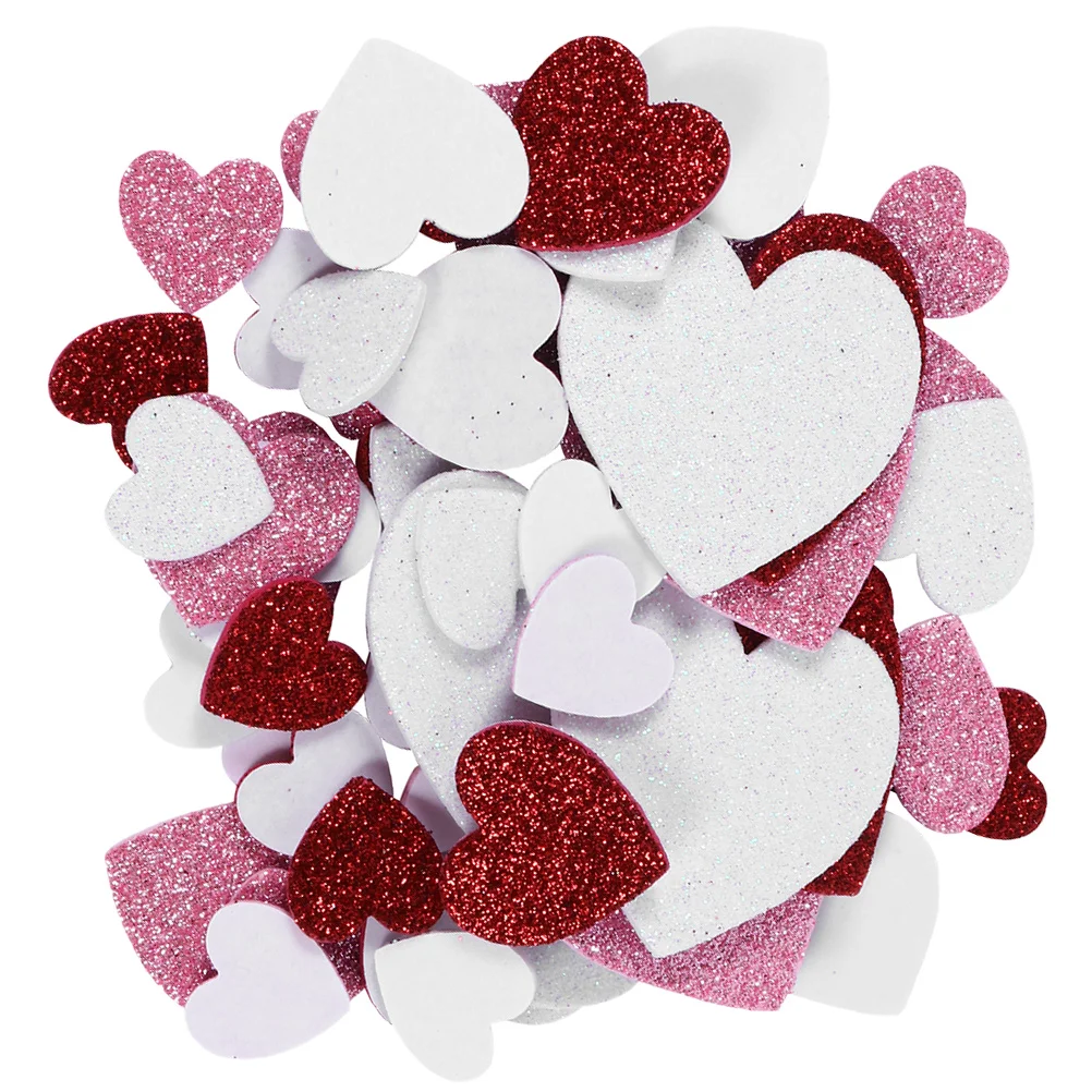 

Heart Stickers Glitter Foam Day Sticker Shaped Kids Mini Decals Shapes Valentines Shape Valentine S Hearts Adhesive Wedding