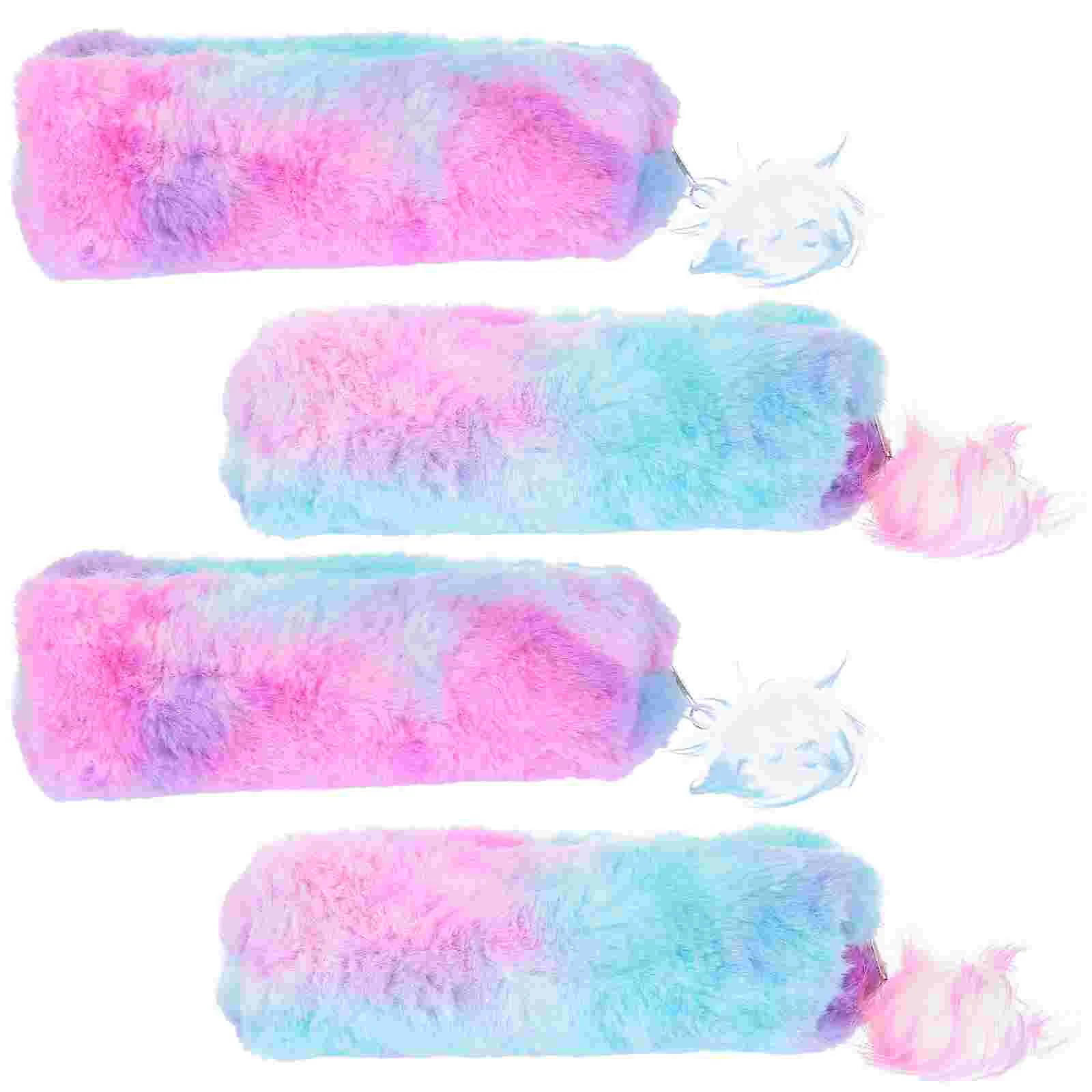 

4 Pcs Plush Coin Bags Zip Storage Bags Pen Storage Bag Mermaid Makeup Bag Case Coin Purse Zipper Stationery Bag