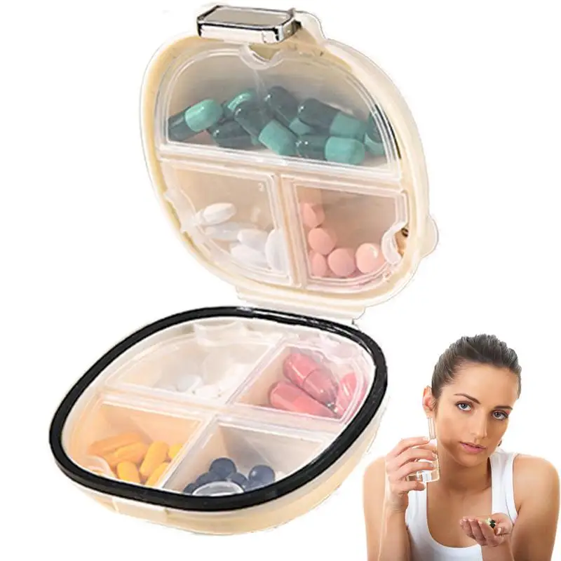 Маленький круглый контейнер для таблеток 7-дневный медицинский Дозирующий