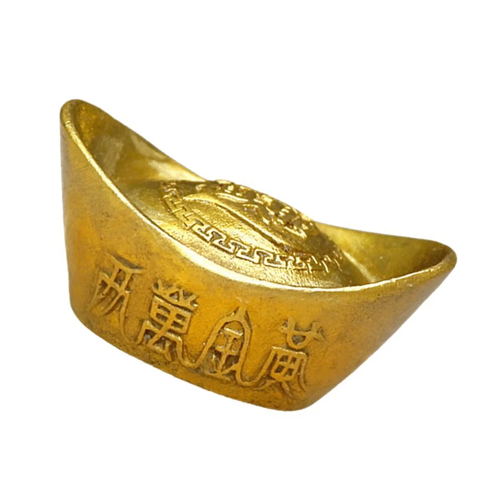 

The Office Gifts Fortune Chinoiserie Ornaments Money Nativity Decor Wealth Decor Gold Ingot Pure Copper Ingot Ornament