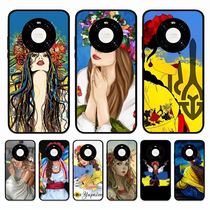 

Ukraine Flag girl Phone Case for Huawei Mate 20 10 9 40 30 lite pro X Nova 2 3i 7se