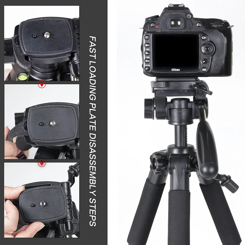 travel Q111 portable aluminum tripod with digital camera SLR accessories tripod stand for digital SLR camera enlarge