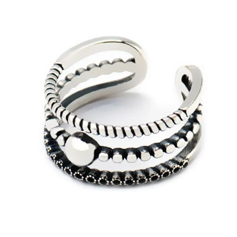 z czerwonym granatem słoń otwarty pierścień moda temperament osobowość modny student крутой стиль открытое кольцо в