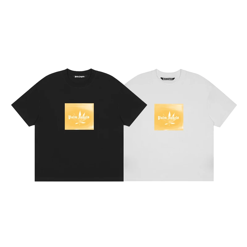 

Palm Angels 22SS New Unisex Men and Women Grass Leaf Printing Casual Trend Fashion Loose Couple T-shirt Men and Women Gifts