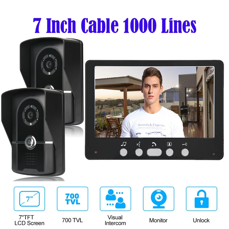 SYSD Home Video Intercom Video Door Phone for Apartment 7
