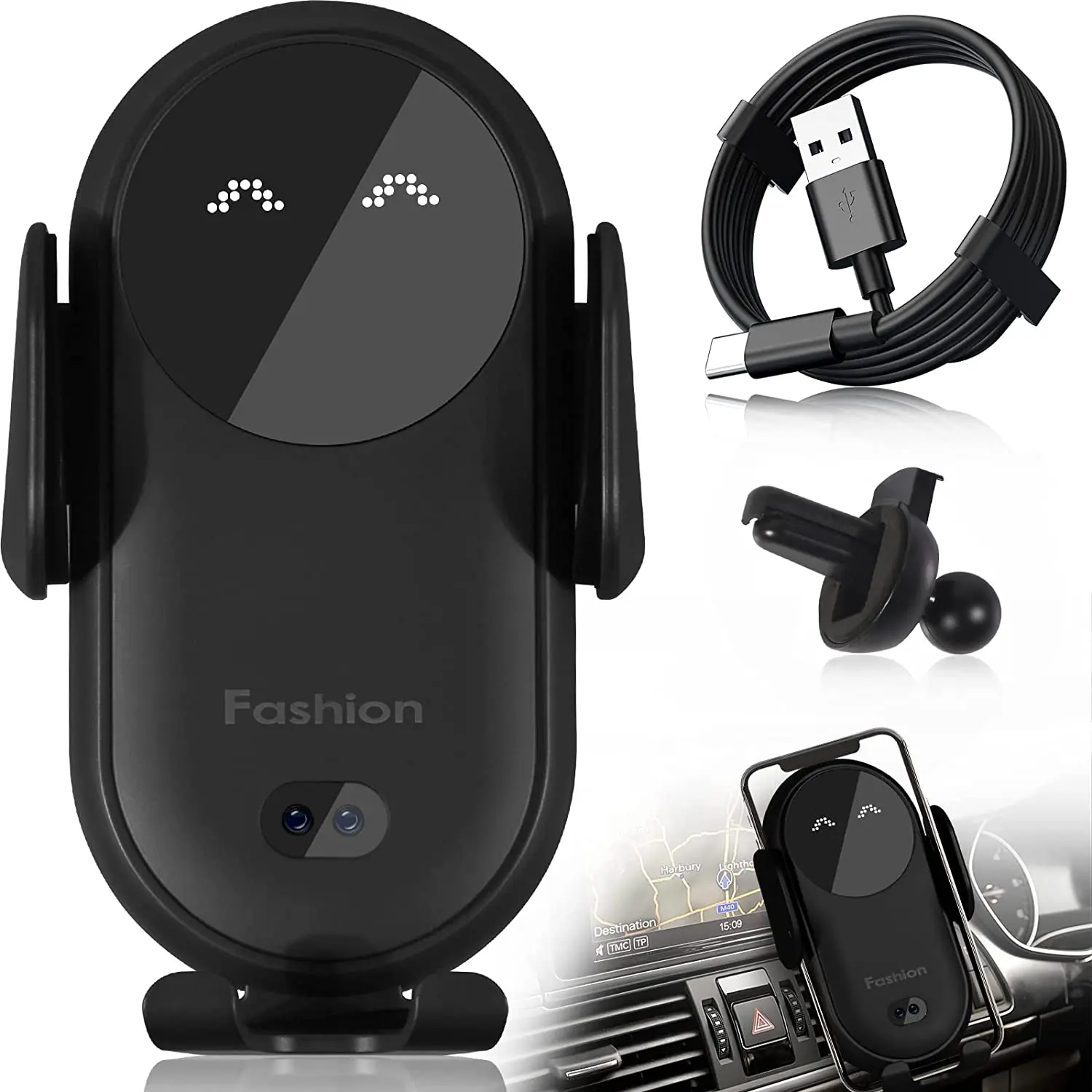 

Car Wireless Charger Phone Holder Auto Sensing Cell Phone Car Chargers for iPhone 13 12 11 Pro max x 8 plus Samsung Xiaomi