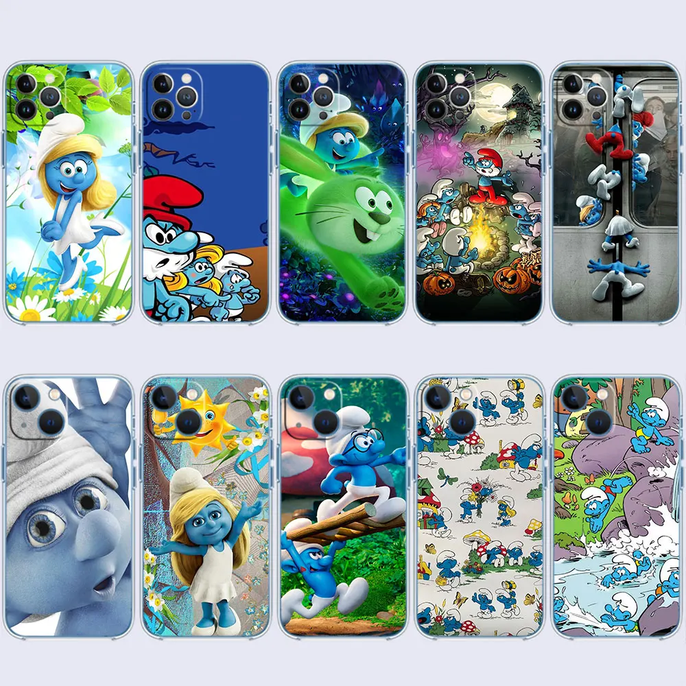 S-Smurfs Cartoon Case for Moto G200 G71 G60S G60 G52 G51 G50 G42 G41 G8 G9 G10 G20 G22 G23 G30 G32 Play Plus Power