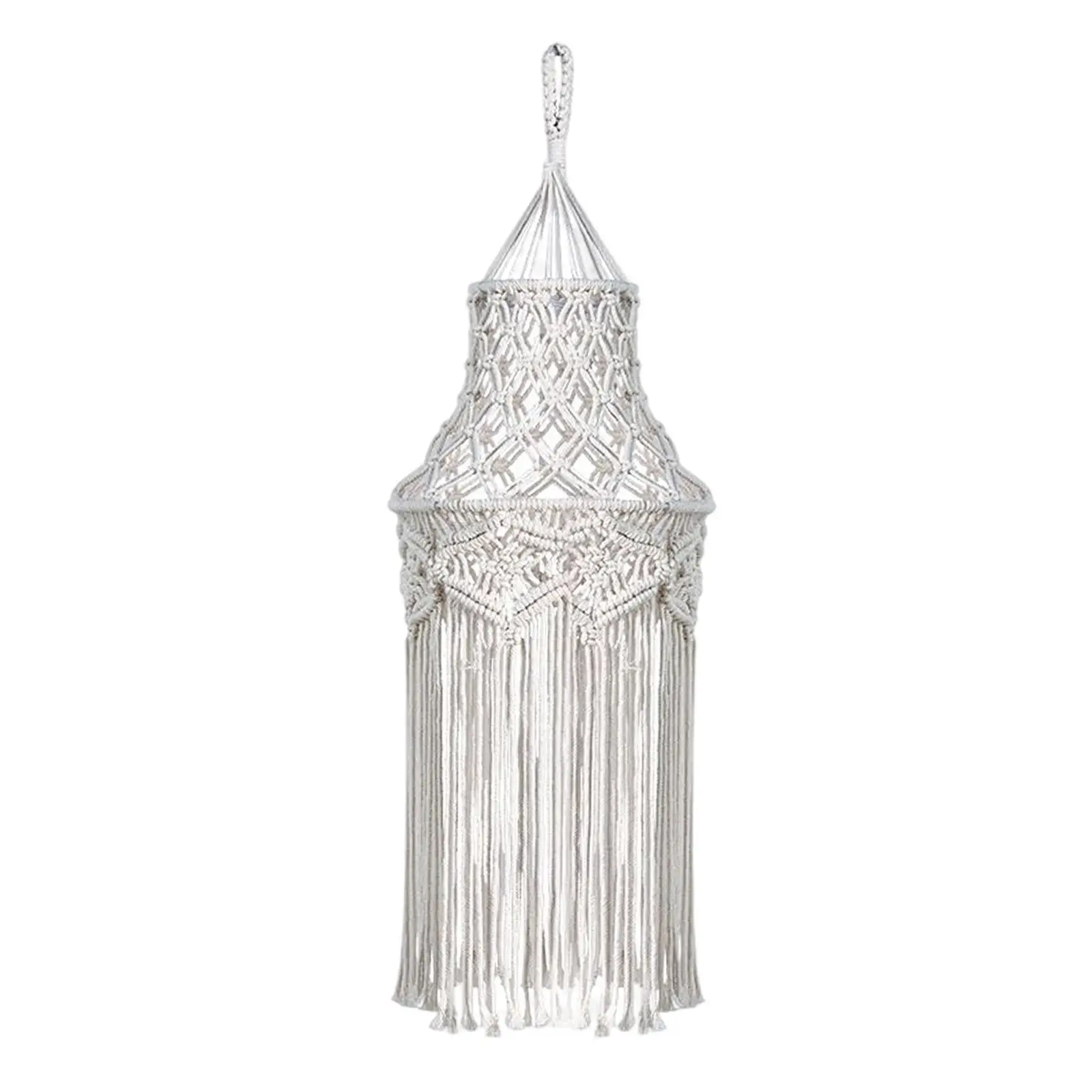 

Modern Macrame Tassel Lamp Shade Chandelier Hand Woven Ceiling Pendant Light Cover Hanging Lampshade for Dorm Home Wedding Decor