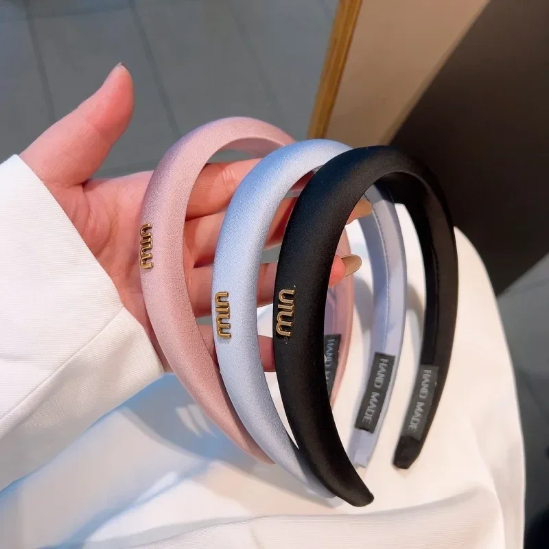 Новый простой стиль универсальная заколка для волос модная атласная повязка из