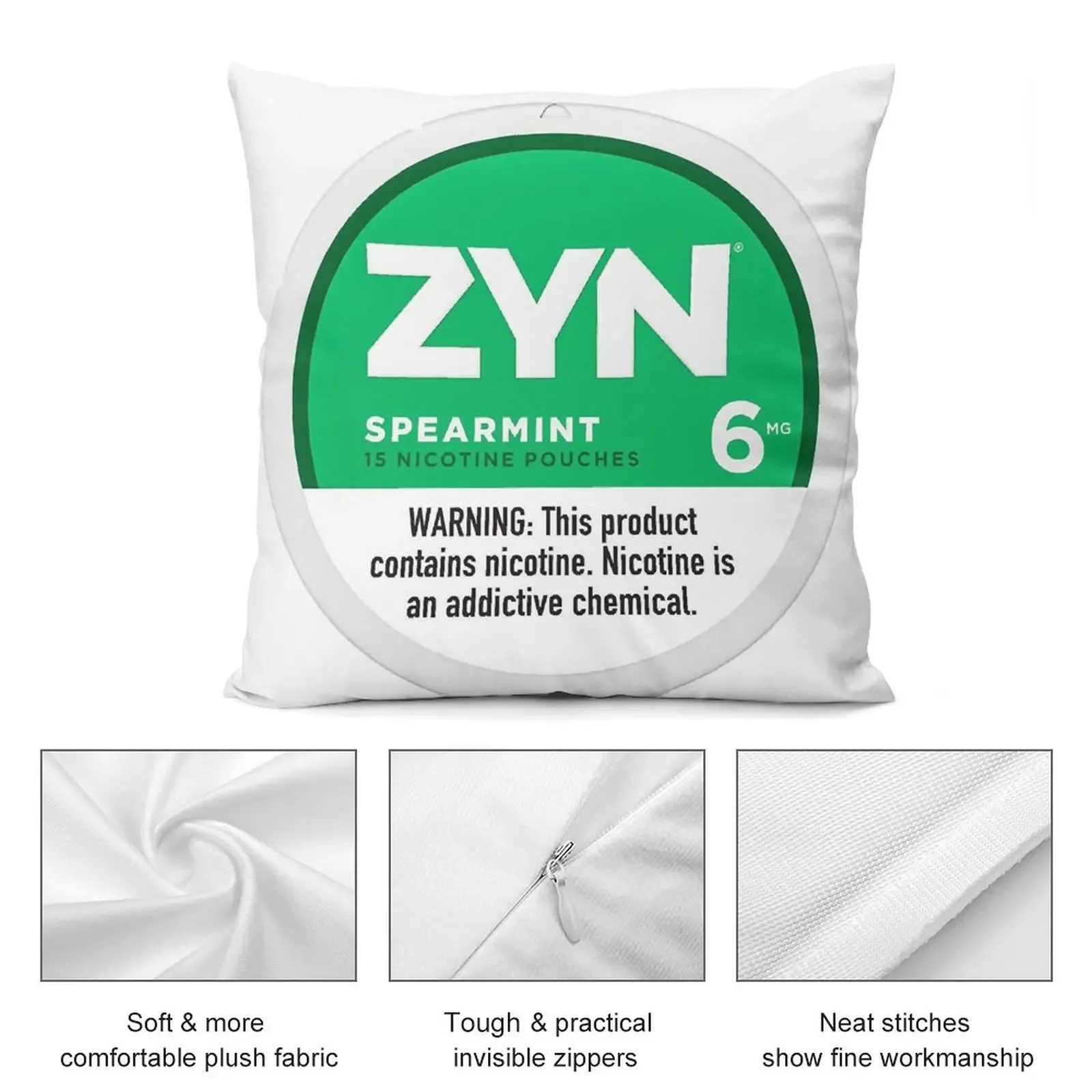 Наклейка на рубашку Zyn никотиновые мешочки постер охлаждающая крутая мятная