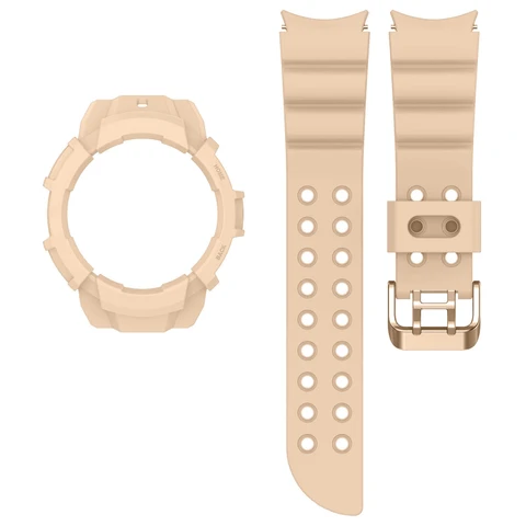 Для Samsung Galaxy Watch 5 4 40 мм 44 мм армированный жесткий защитный чехол из поликарбоната мягкий спортивный силиконовый ремешок для Galaxy Watch 5 Pro 45 мм