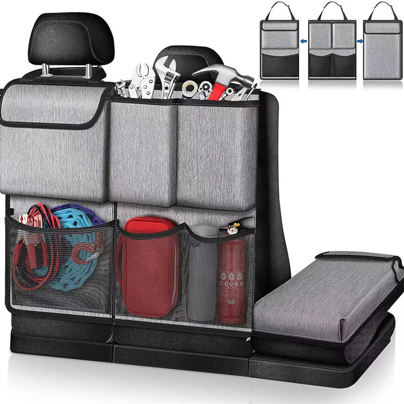 

Car Trunk Organizer Adjustable Backseat Storage Bag Net High Capacity Multi-use Oxford Automobile Seat Back Organizers Universal