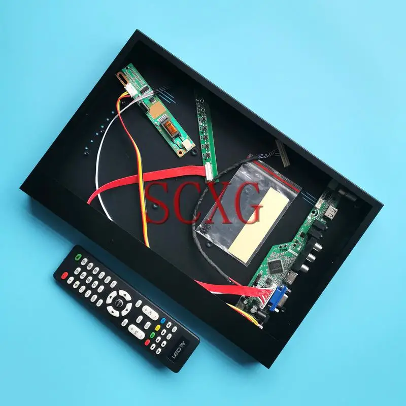 

For QD15XL06 QD15XL09 TV Analog Driver Board+Matrix Metal Case VGA HDMI-Compatible AV USB 15" 1024*768 LVDS 30 Pin DIY Kit 1CCFL