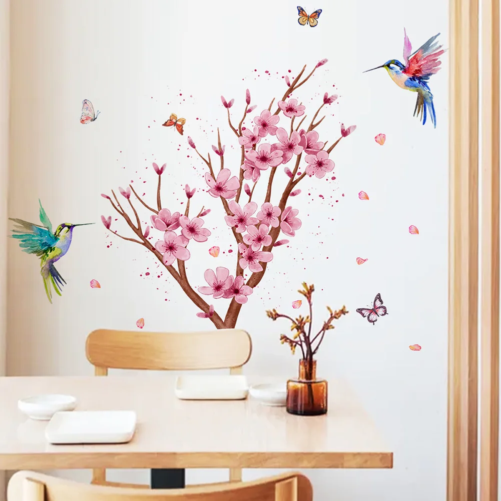 

30*40cm Flower Bird Butterfly Wall Stickers Vinyl Decal Mural Living Room Wall Art Creative Decals DIY Home Decoration 2PCS
