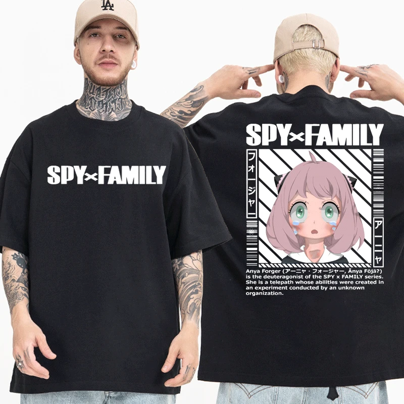 

Anime Spy X Family Anya Forger Print T Shirt Men's Oversized T-shirts SummerHigh Quality Cotton Tshirts Streetwear Couples Tees