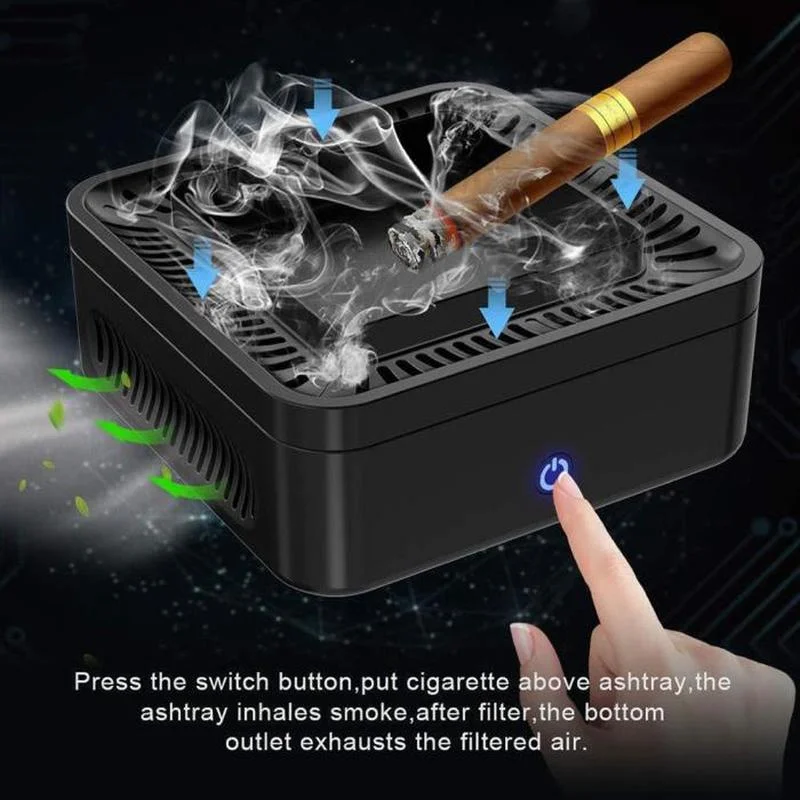

Popular Ashtray 4000mA USB Rechargeable Smokeless Ash Tray Second Hand Smoke Air Filter Purifier Home Office Smoking Accessories