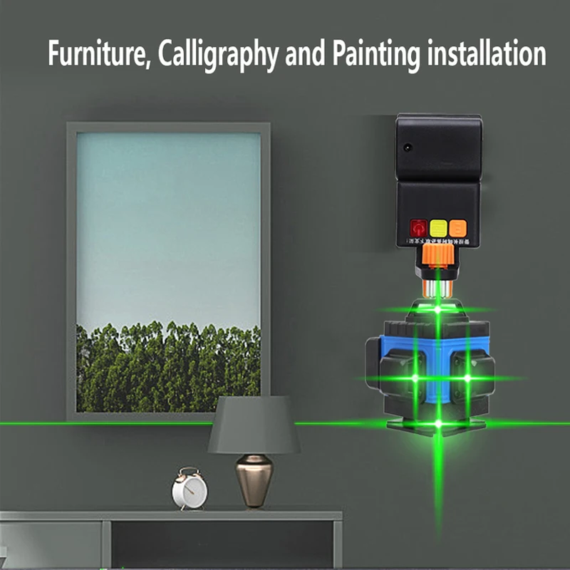 Уровень лазерный самонивелирующийся с 2 аккумуляторами 16/12 линий 360 градусов -