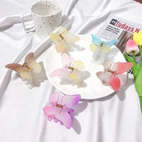 1pc butterfly animal hair claw clips jelly translucent multicolor clamps for women korean hair clip barrette hair accessories