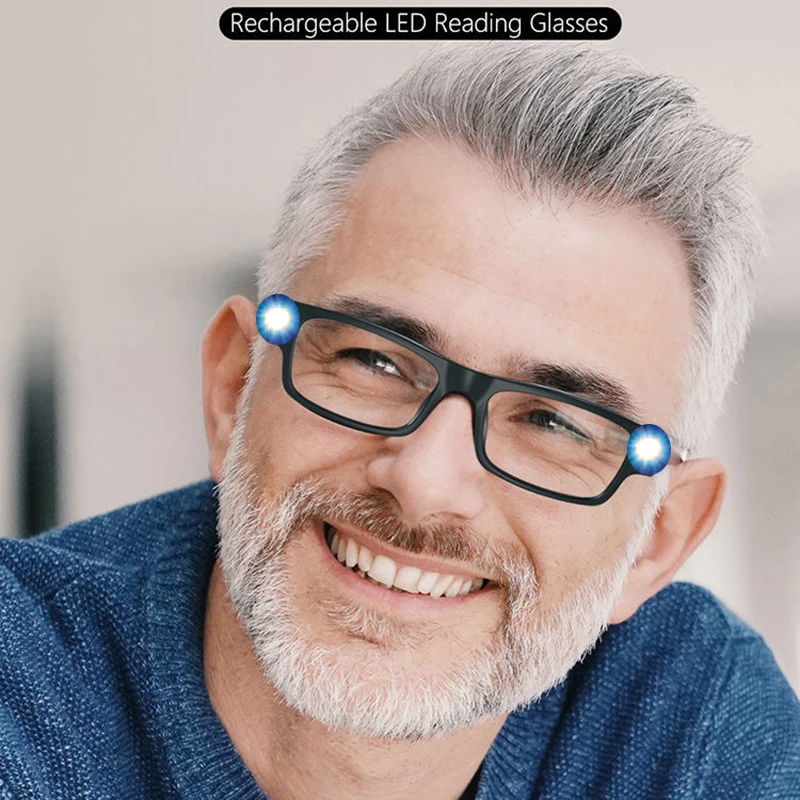 

LED Magnifying Glasses Sight Enhancing Bright Eyewear Magnification Rechargeable Spectacles Magnifier 1.6x Presbyopia Eyeglasses