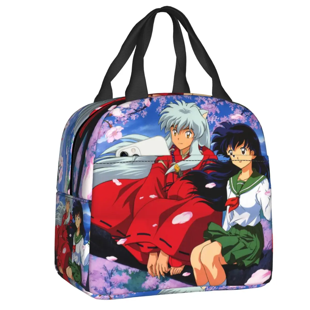 Demon Anime Inuyasha Kagome Higurashi Insulated Lunch Bag Resuable Cooler Thermal Bento Box For Women Children School Food Bags