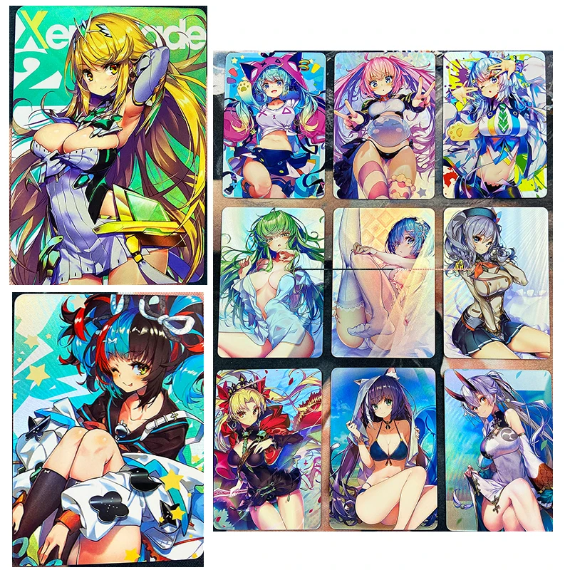 

9PCS Goddess Story Rem Hatsune Miku Tokisaki Kurumi Anime figure DIY flash card child game collection cards toy birthday gift