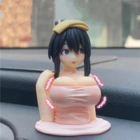 car decoration anime chest shaking cute kawaii cartoon kanako figure statue sexy game dolls figurine auto ornament items for men