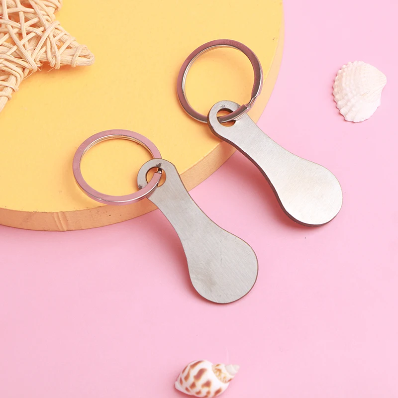 

2 pcs Aluminum Alloy Key Ring Shopping Trolley Tokens Key Chains Accessories
