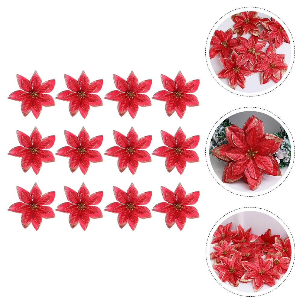 32 шт. рождественские украшения для магазина цветов фестиваль блестящие цветы