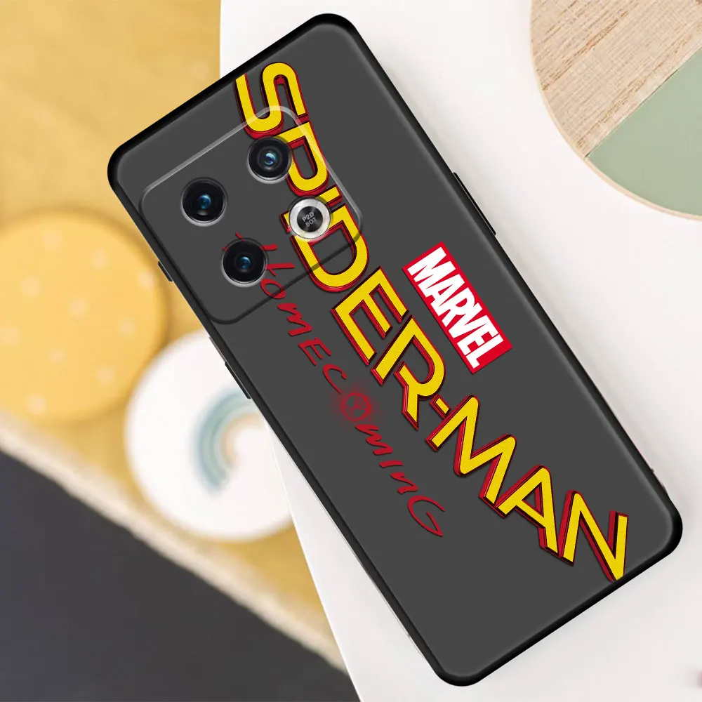 marvel spider man logo tpu phone case funda for oneplus 9r 9rt 10 pro 7t 8 pro 9 8t 5g nord 2 5g n10 nord ce 2 n200 soft capa free global shipping