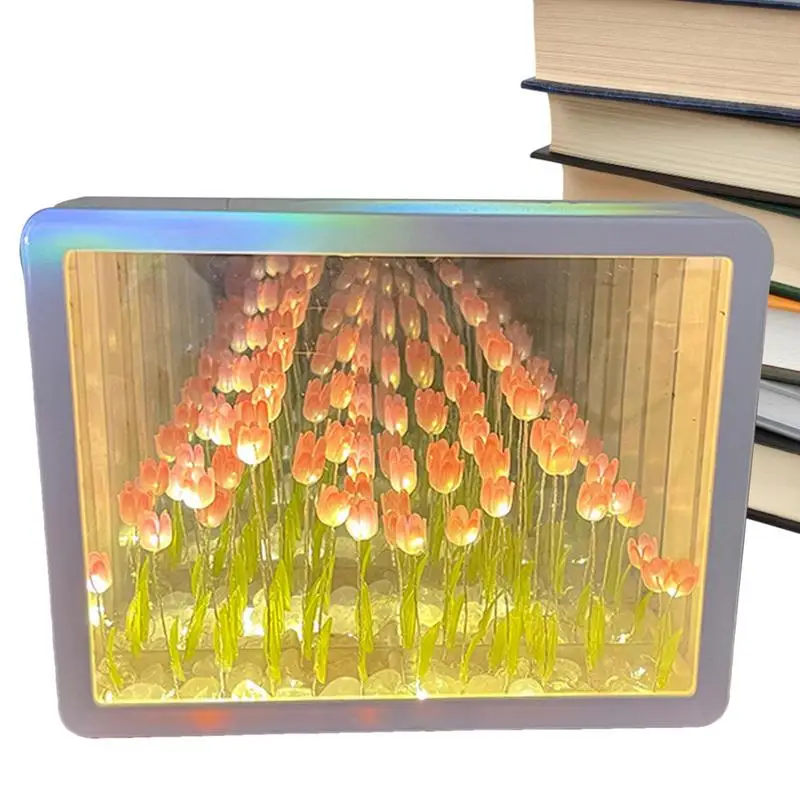 

Лампа тюльпаны ручной работы «сделай сам», зеркало тюльпан, лампы для сна, Светильники для спальни, прикроватное украшение, украшение для детей, девушек, пар