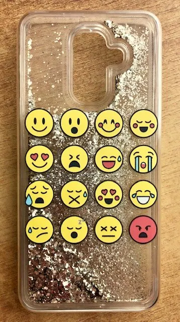 Силиконовый чехол Brilliant с блёстками для Samsung A6 / A600 2018 Смайлики