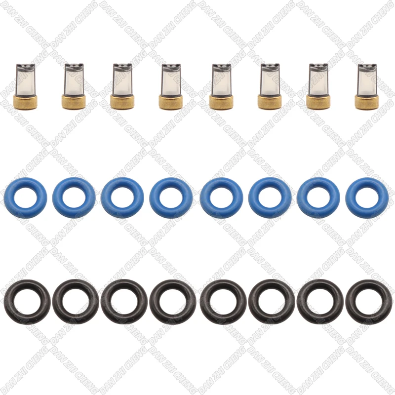 

8 set Fuel Injector Service Repair Kit Filters Orings Seals Grommets for 28239887 7302C S50 RE58 For Chinese Car Mini bus truck