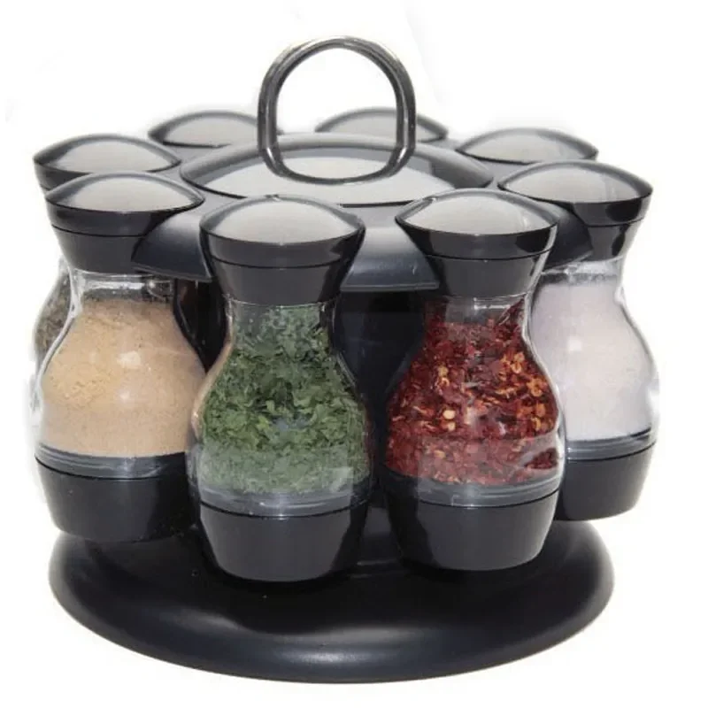 

Kitchen Organizer Storage Seasoning Holder Rotating Jars Pepper Rack Spices Condiment Cruet for Salt Bottles Sprays Shakers Set