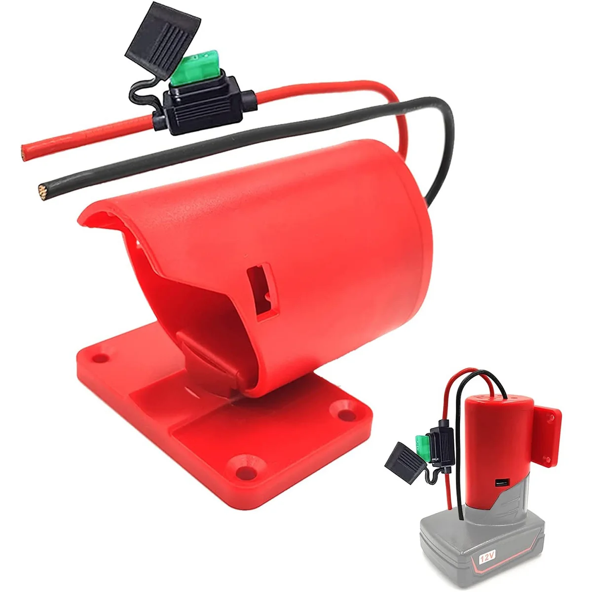 

Battery Adapter for Milwaukee 12V M12 Lithium Battery Portable Insulated Battery Connector Compatible With 48-11-2420 48-11-2411